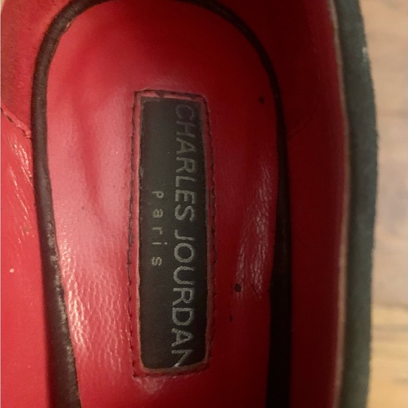 Vintage Charles Jourdan Amanda Black Leather Peep Toe Booties - Picture 5 of 6